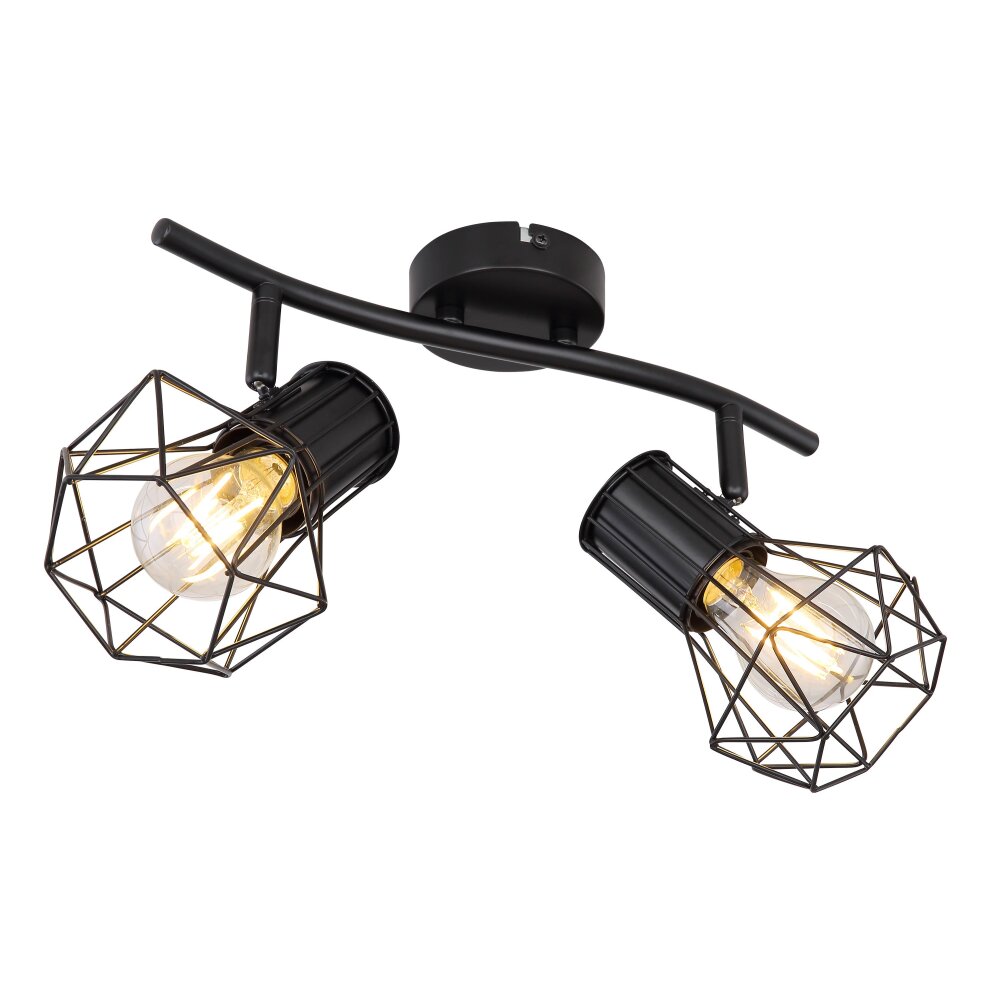Globo PRISKA Strahler Schwarz, 2-flammig main product photo