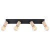 Globo JOSEBA Strahler Holz hell, Schwarz, 4-flammig