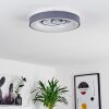Gabbiana Deckenleuchte LED Grau, Weiß, 1-flammig, Fernbedienung