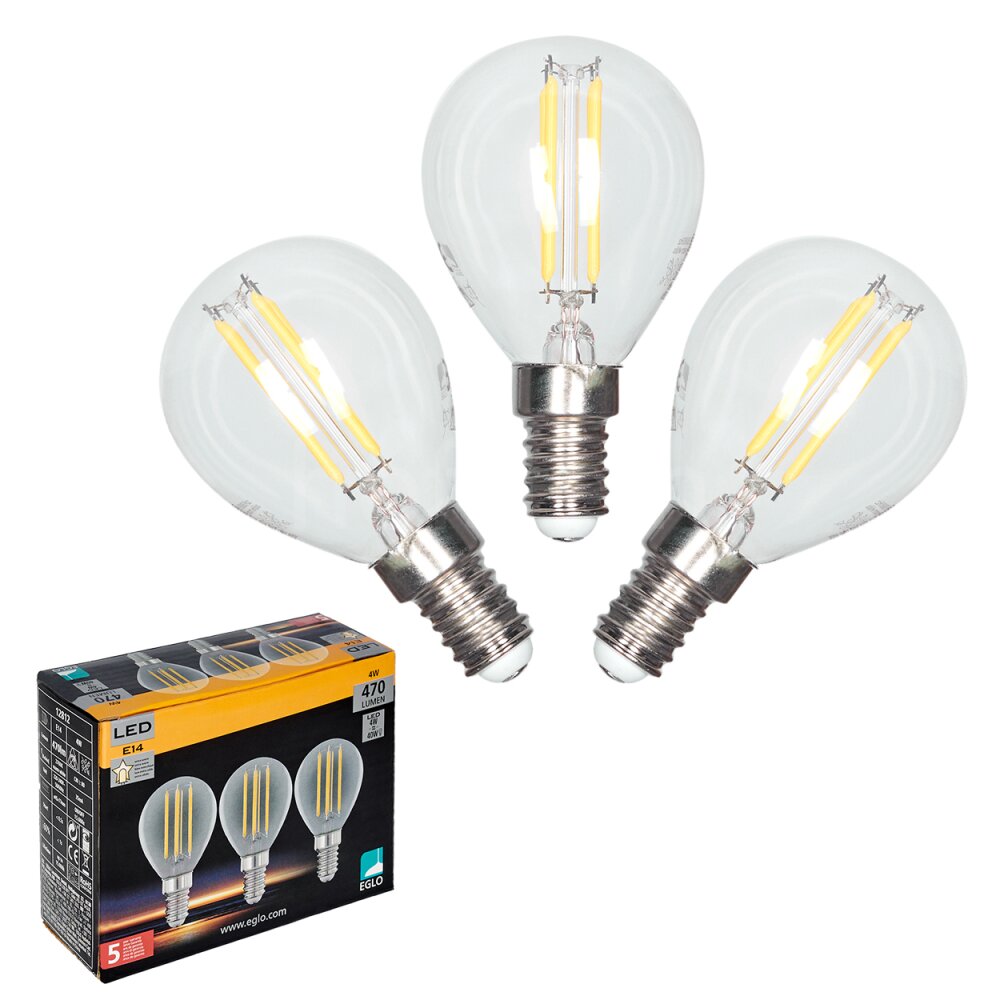 Forensische geneeskunde diepgaand Transformator Eglo 3er Set LED E14 4 Watt 2700 Kelvin 470 Lumen 12812 | lampe.de