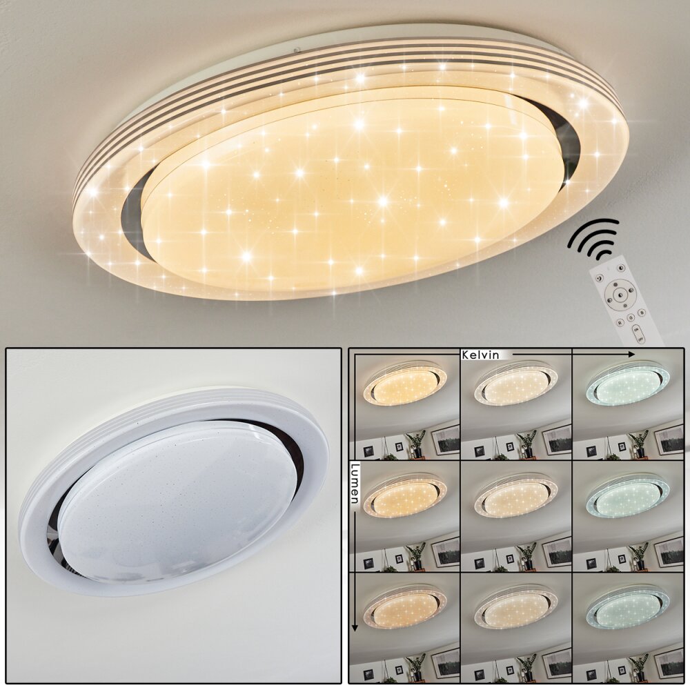 Laganadi Deckenleuchte LED Chrom, 1-flammig, Fernbedienung, Farbwechsler main product photo