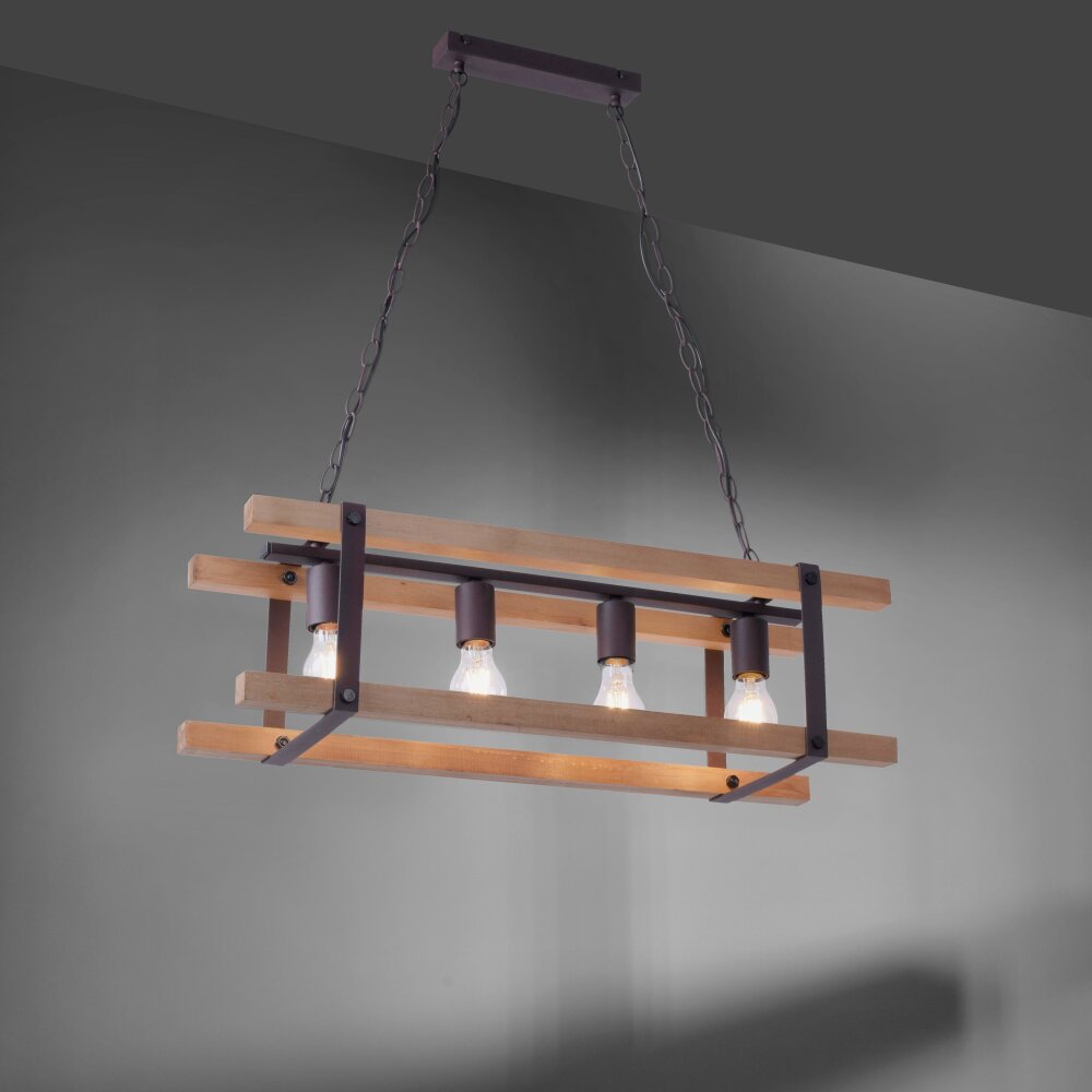 Leuchten Direkt EDITH Pendelleuchte Holz hell, 4-flammig main product photo