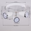 Idlewild Deckenleuchte LED Chrom, Weiß, 3-flammig