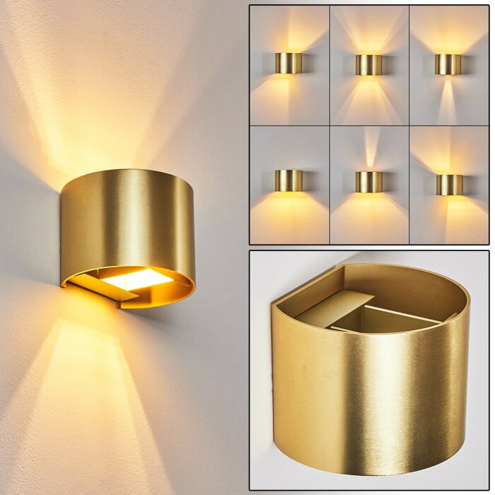 Badajoz Wandleuchte LED Gold, Messing, 1-flammig Badajoz Wandleuchte LED Gold, Messing, 1-flammig