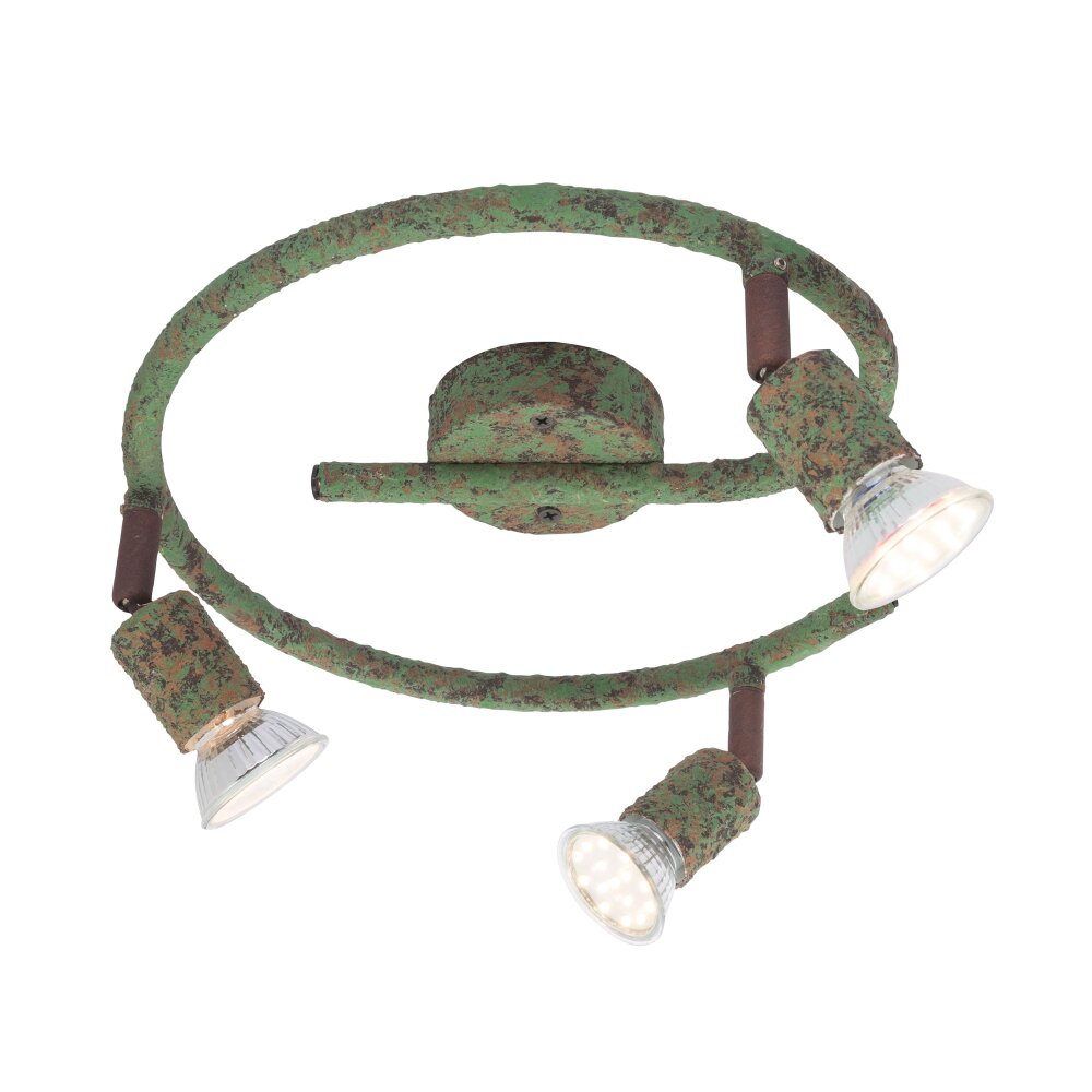 Globo OLANA Deckenleuchte Grün, Rostfarben, 3-flammig main product photo