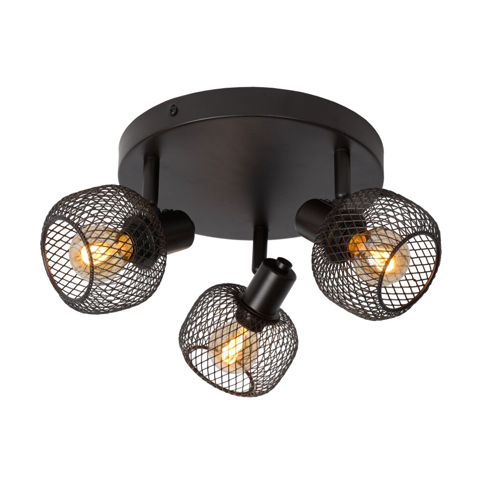 Lucide MAREN Deckenleuchte Schwarz, 3-flammig main product photo