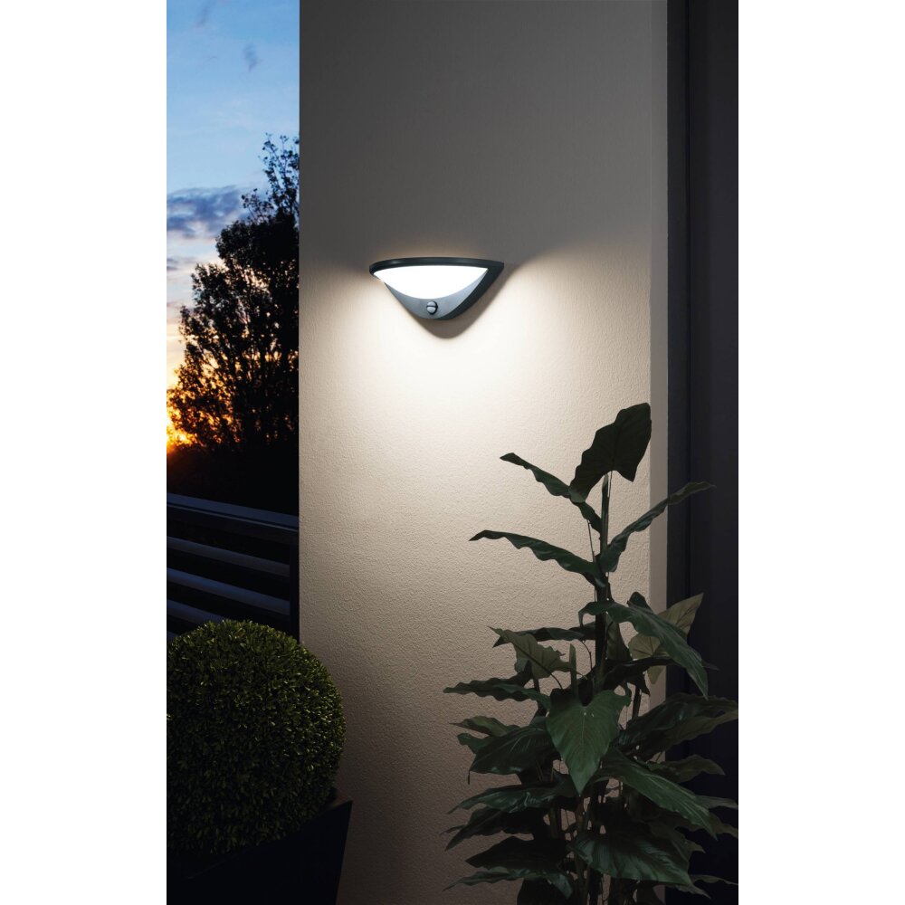 EGLO BELCREDA Wandleuchte LED Anthrazit, 1-flammig, Bewegungsmelder main product photo
