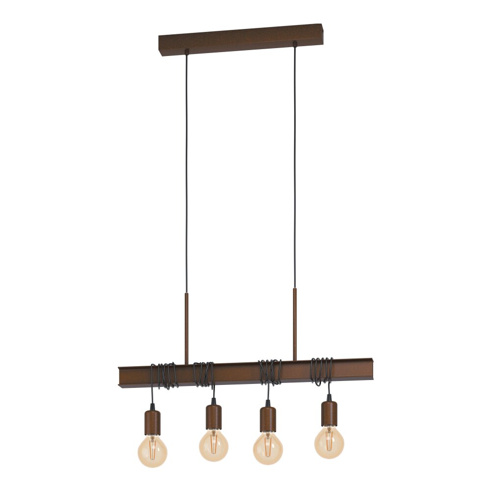 Eglo TOWNSHEND Hängeleuchte Antik, Braun, 4-flammig main product photo