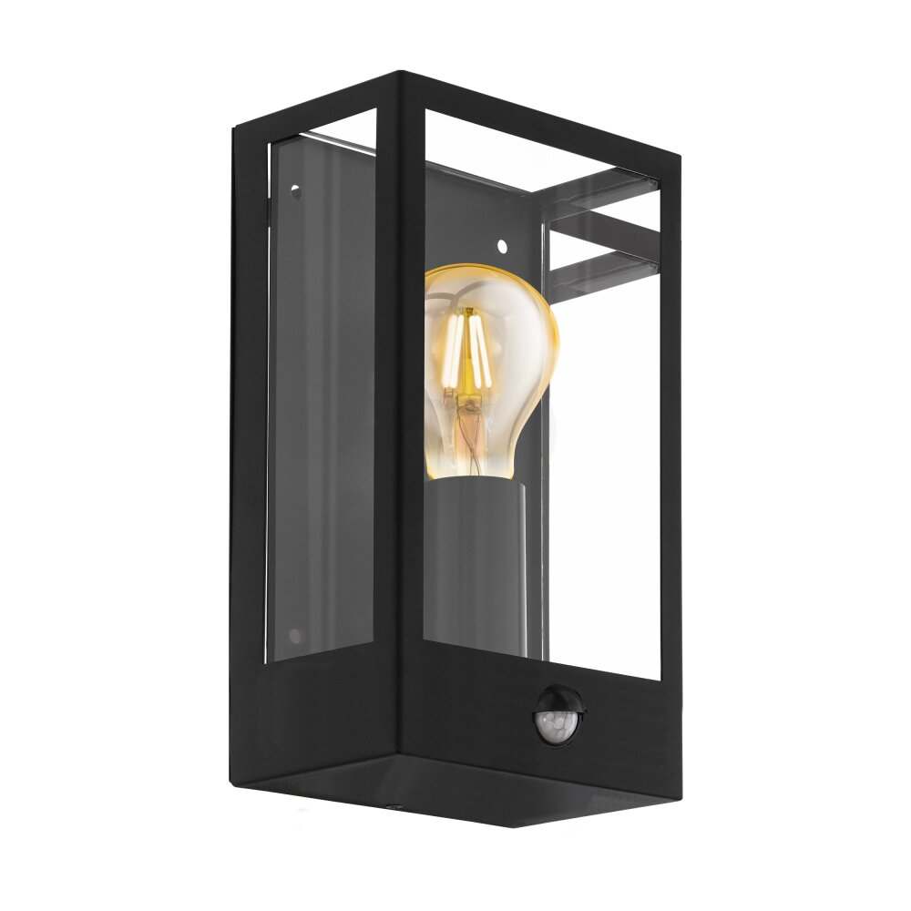 Eglo ALAMONTE Außenwandleuchte Schwarz, 1-flammig, Bewegungsmelder main product photo
