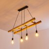 Palmetto Pendelleuchte Holz hell, Schwarz, 4-flammig