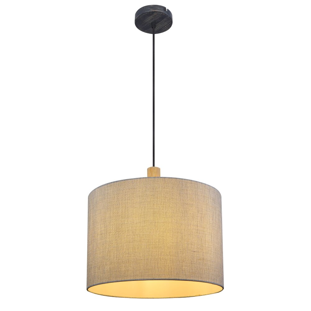 Globo ROGER Hängeleuchte Holz hell, Schwarz, 1-flammig main product photo