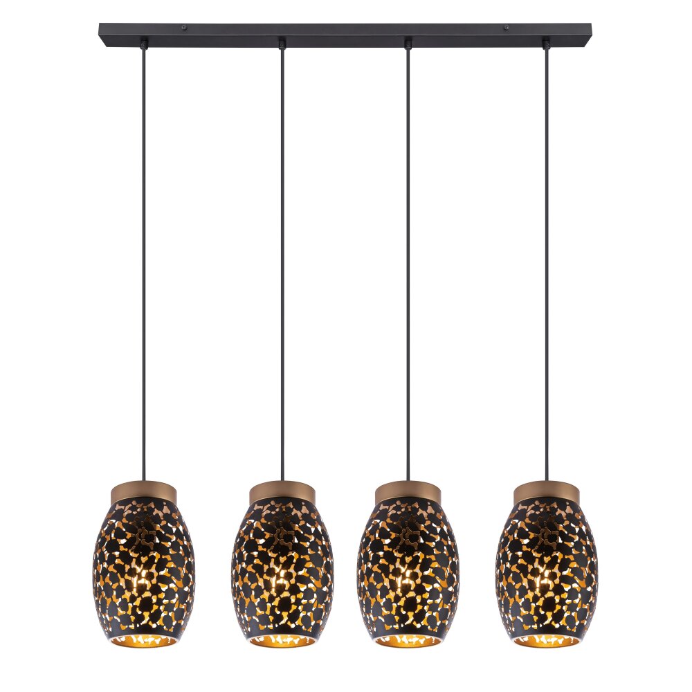 Globo NARRI Hängeleuchte Schwarz-Gold, 4-flammig main product photo
