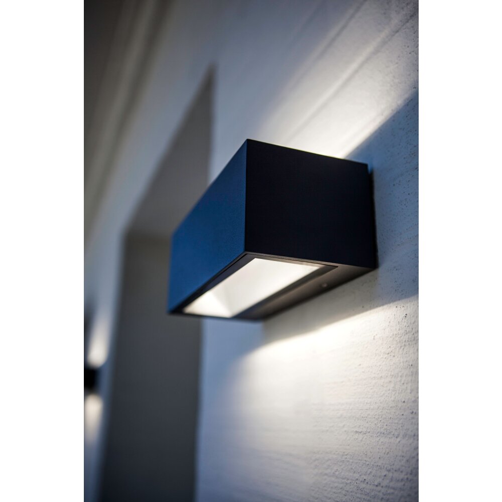 Lutec GEMINI Außenwandleuchte LED Schwarz, 2-flammig main product photo