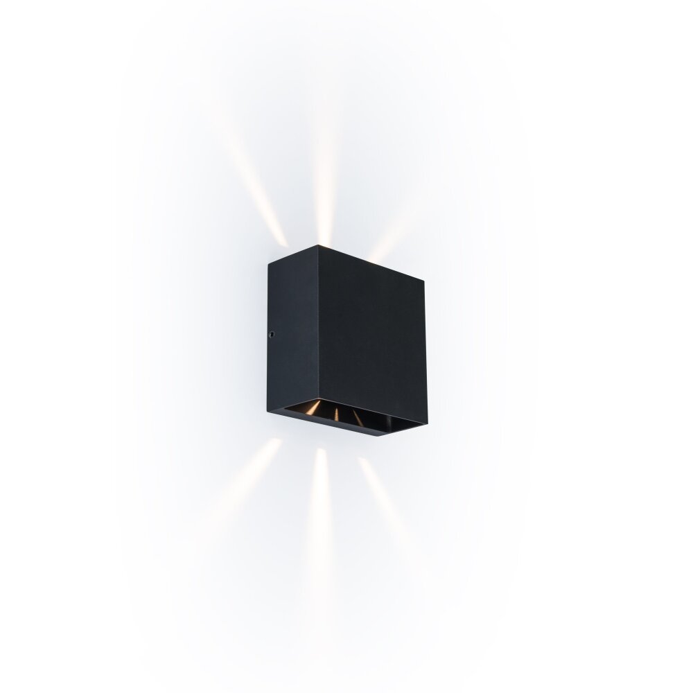 Lutec GEMINI Außenwandleuchte LED Schwarz, 2-flammig main product photo