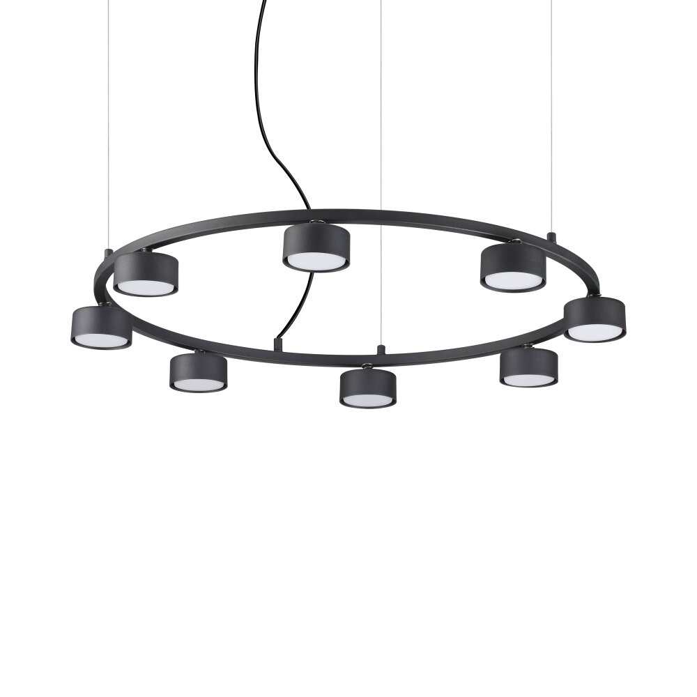 Ideallux MINOR Pendelleuchte Schwarz, 8-flammig main product photo
