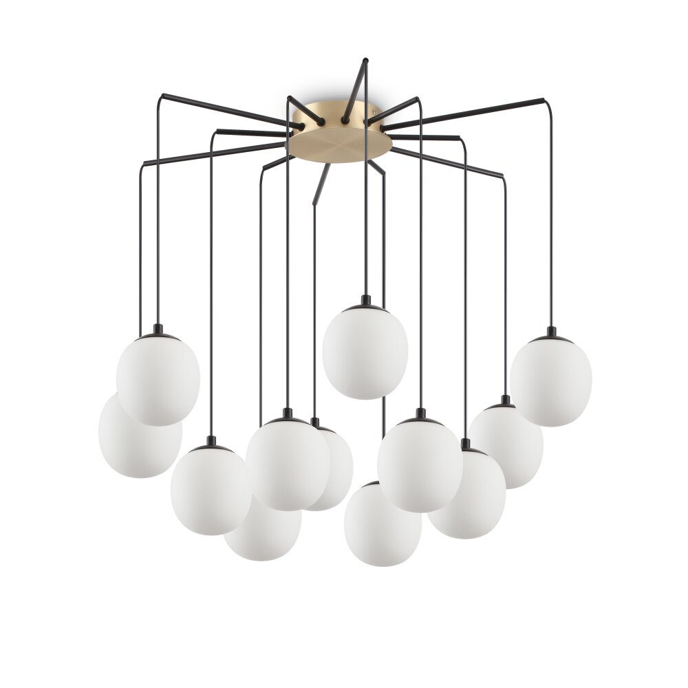Ideallux RHAPSODY Pendelleuchte Messing, Schwarz, 12-flammig main product photo