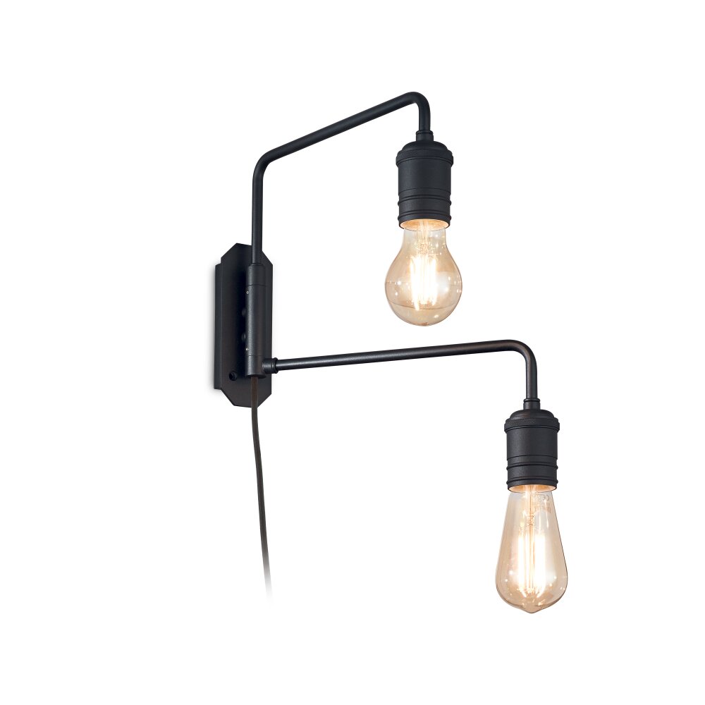 Ideallux TRIUMPH Wandleuchte Schwarz, 2-flammig main product photo