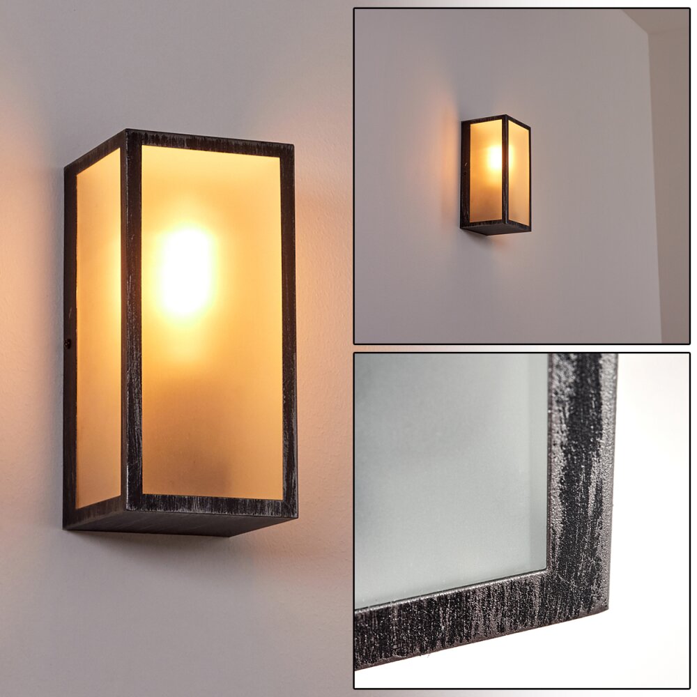 Hakkas Außenwandleuchte Schwarz, Silber, 1-flammig main product photo
