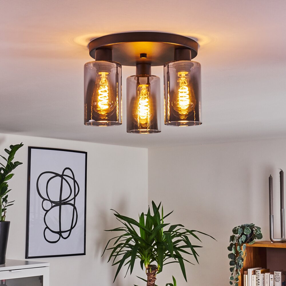 Hunouri Deckenleuchte Schwarz, 3-flammig main product photo