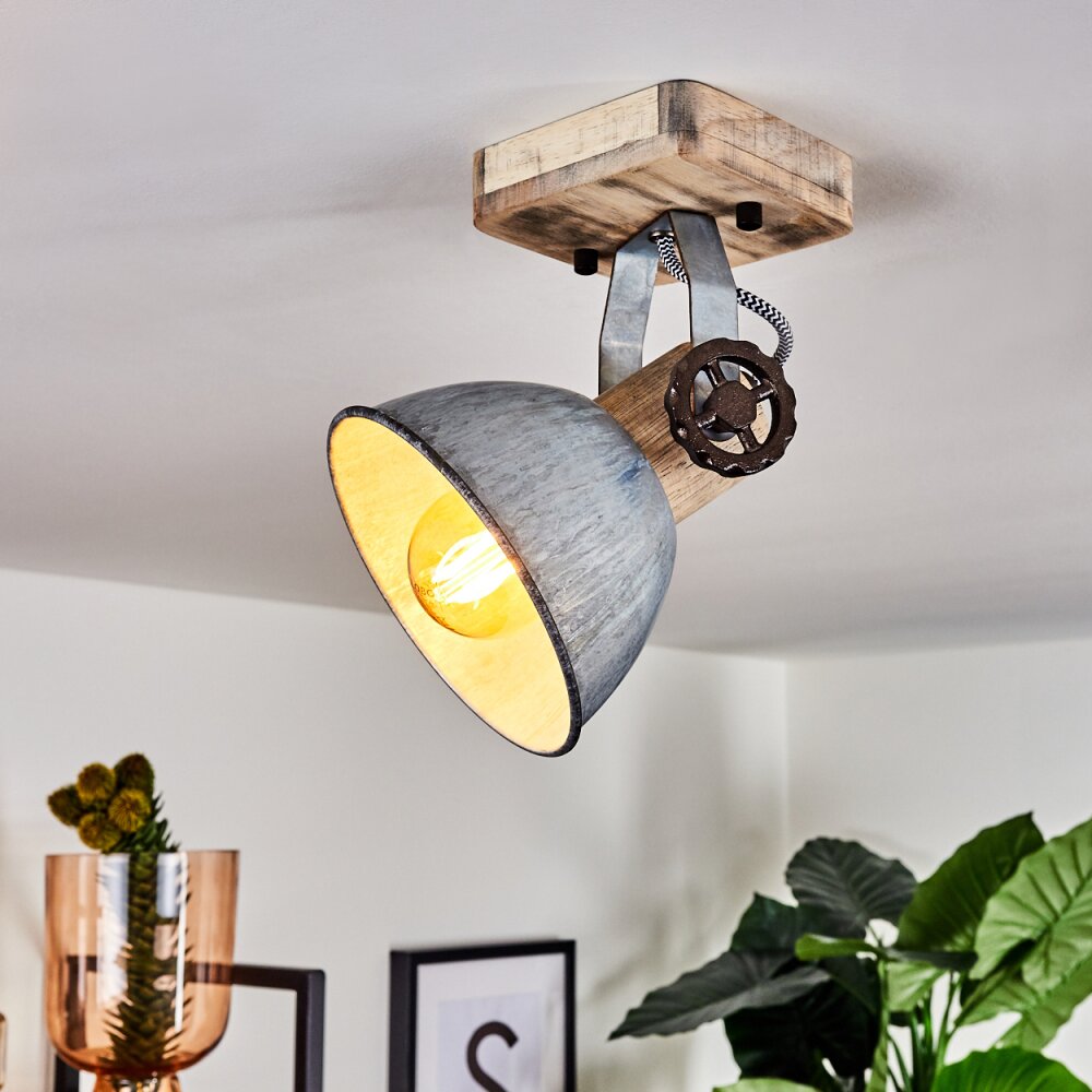 Orny Deckenleuchte Holz hell, Silber, 1-flammig main product photo