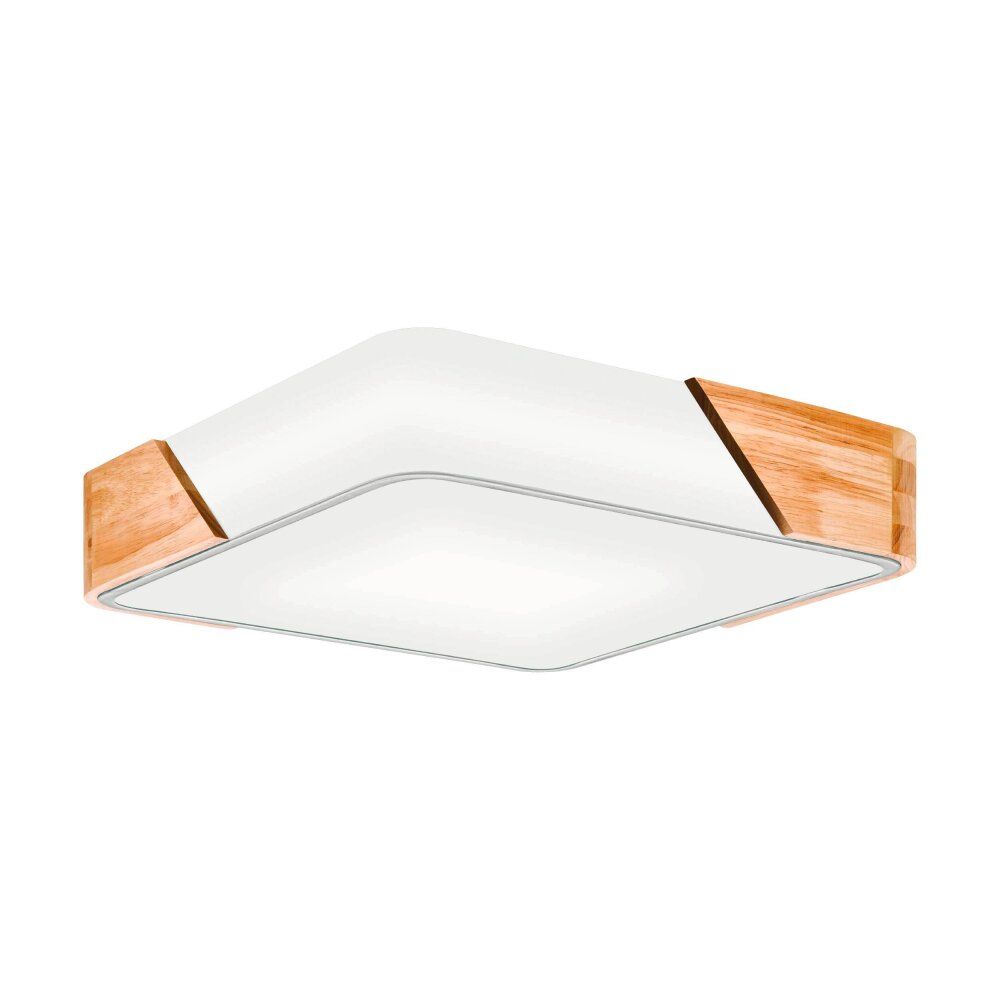 Eglo GRIMALDINO Deckenleuchten Holz hell, Weiß, 2-flammig main product photo