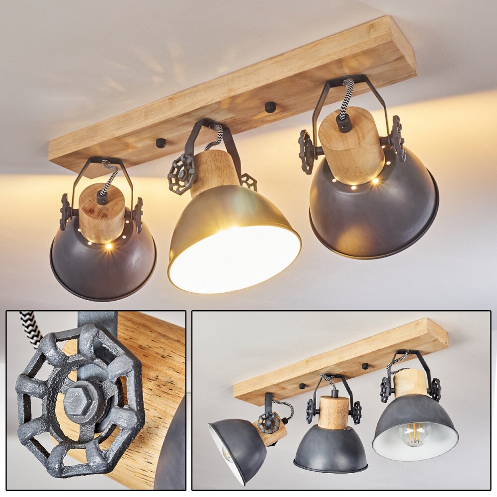 Orny Deckenleuchte Holz hell, 3-flammig main product photo