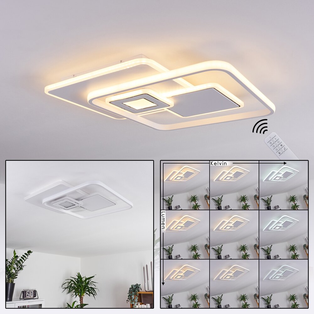 Panchita Deckenleuchte LED Weiß, 1-flammig, Fernbedienung main product photo