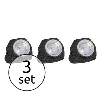 Globo SOLAR 3er Set Steinleuchten LED Grau, 3-flammig