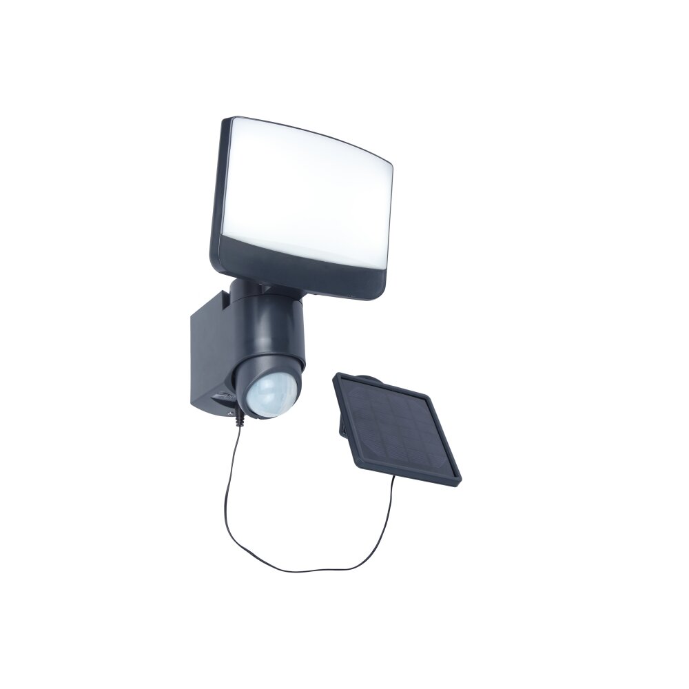 Lutec SUNSHINE Solar-Außenwandleuchte LED Anthrazit, 1-flammig, Bewegungsmelder main product photo