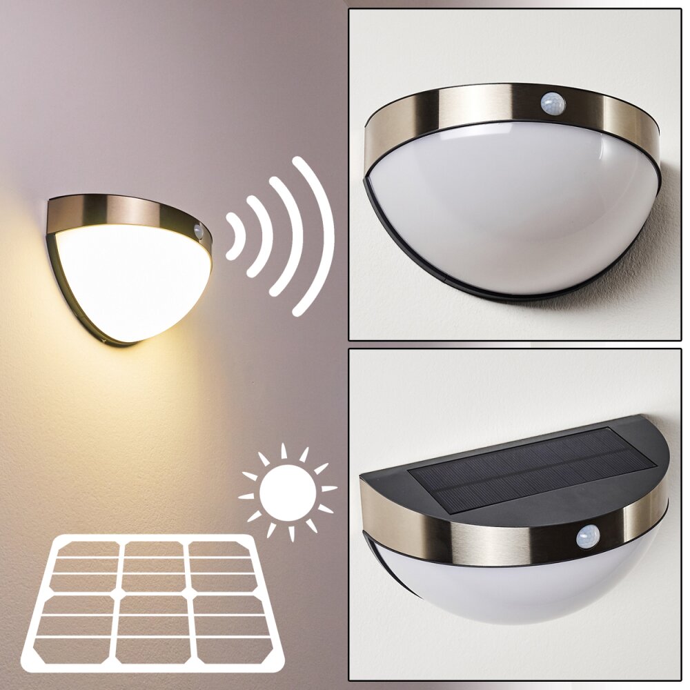 Basra Solarleuchte LED Chrom, 1-flammig, Bewegungsmelder main product photo