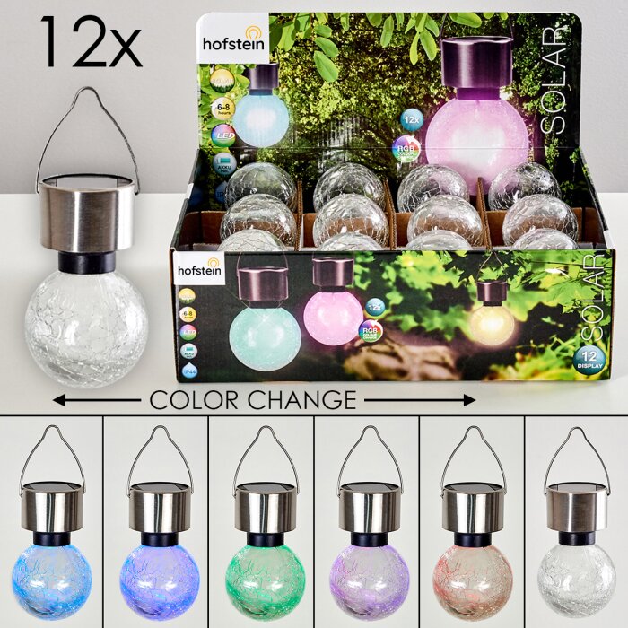 Falco Solarleuchte 12er-Set LED Silber, 1-flammig