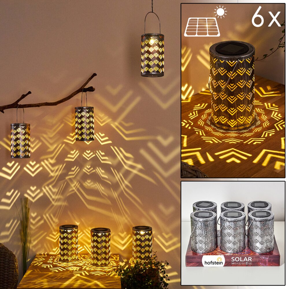 Parikia 6er Set Solarleuchte LED Kupferfarben, Silber, 1-flammig
