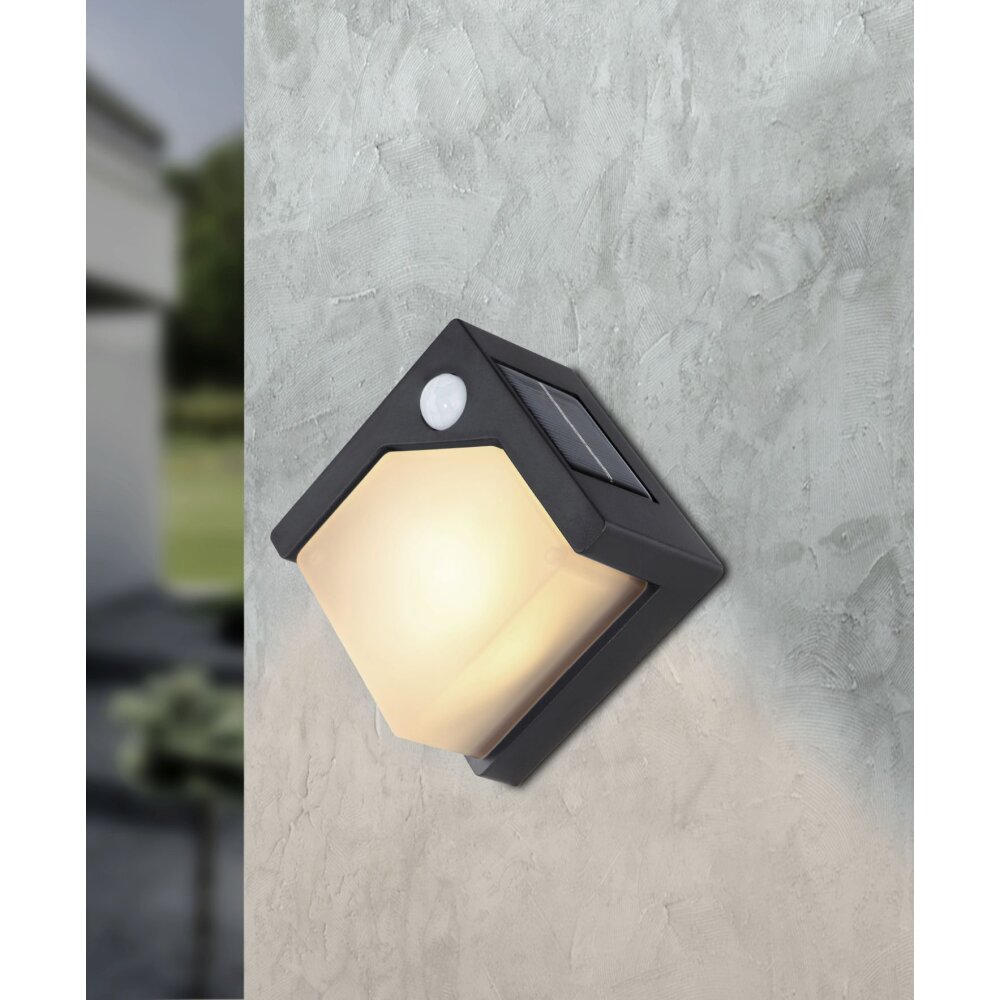 Globo Solar Außenwandleuchte LED Schwarz, 8-flammig, Bewegungsmelder main product photo