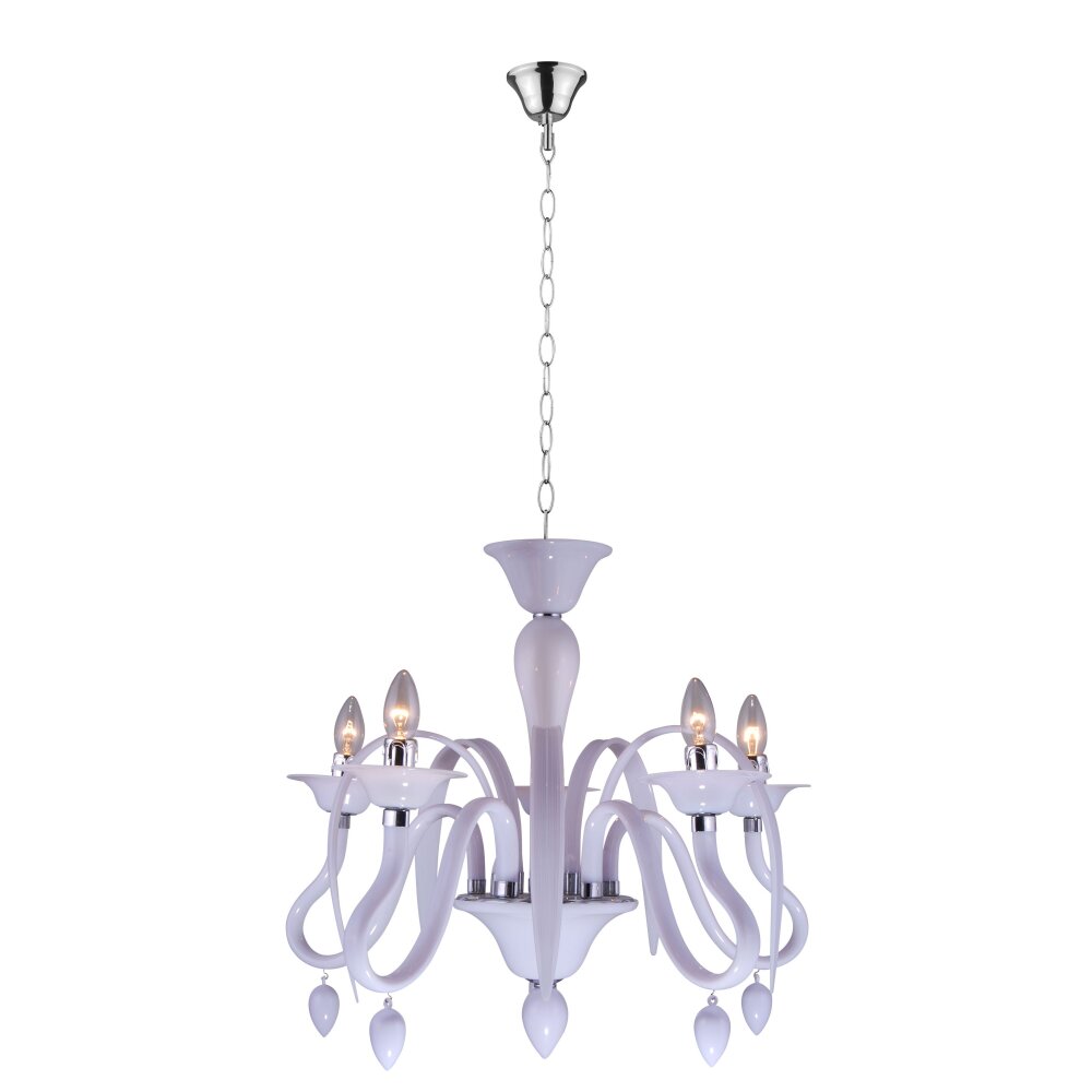 Globo BAYA Kronleuchter Chrom, Weiß, 5-flammig main product photo