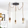 Chapana Pendelleuchte Braun, Holz hell, Schwarz, 3-flammig