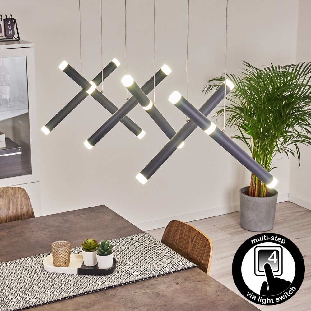 Térou Pendelleuchte LED Anthrazit, 6-flammig main product photo