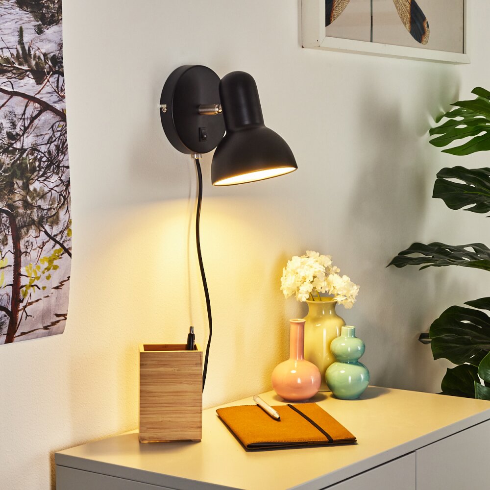 Ambousi Wandleuchte Chrom, Schwarz, 1-flammig main product photo