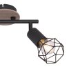 Globo XARA Deckenleuchte Holzoptik, Schwarz, 2-flammig