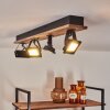 Giresta Deckenleuchte LED Holz dunkel, Schwarz, 4-flammig