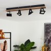 Giresta Deckenleuchte LED Holz dunkel, Schwarz, 4-flammig