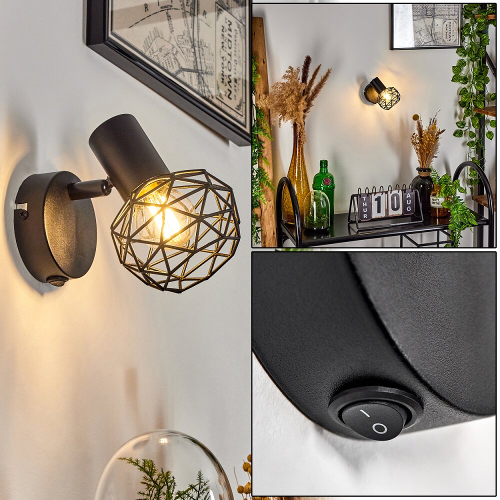 Palmira Wandleuchte Schwarz, 1-flammig main product photo