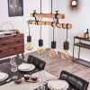 Ajaccio Pendelleuchte Holz hell, Schwarz, 4-flammig
