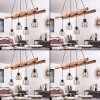 Gondo Pendelleuchte Holz hell, Schwarz, 4-flammig