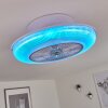 Riccione Deckenventilator LED Weiß, 1-flammig, Fernbedienung, Farbwechsler