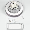 Moli Deckenventilator LED Grau, Weiß, 1-flammig, Fernbedienung