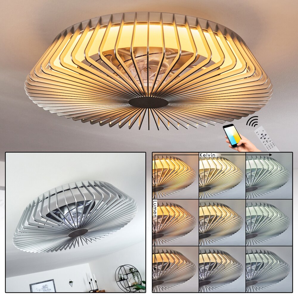 Rivarotta Deckenventilator LED Weiß, 1-flammig, Fernbedienung main product photo