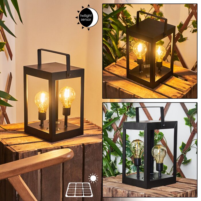 Sciolze Solarleuchte Schwarz, Transparent, Klar, 2-flammig