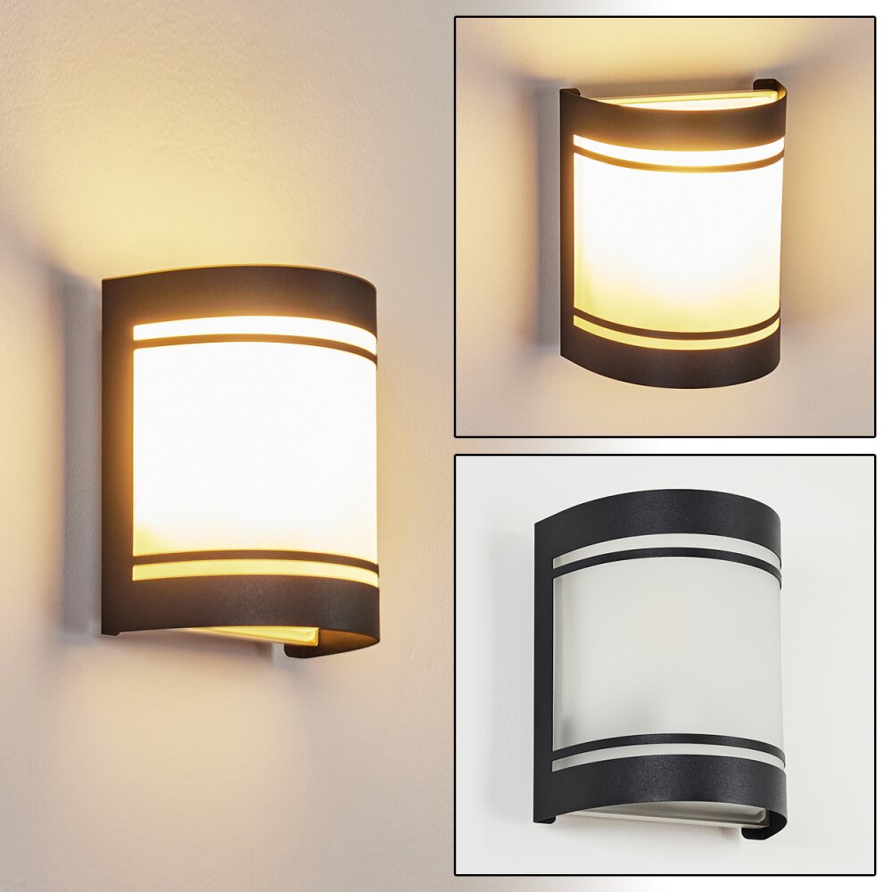 Visnum Außenwandleuchte Schwarz, Weiß, 1-flammig main product photo