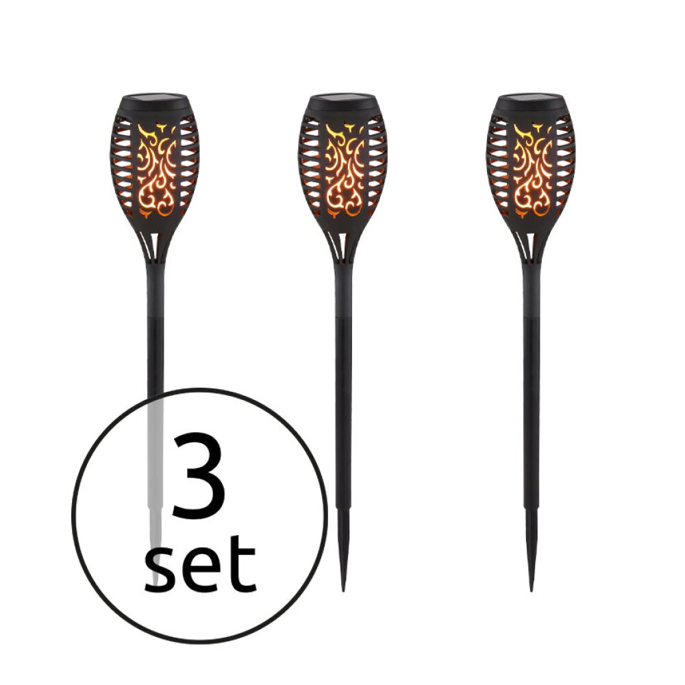 Globo 3er Set SOKARO Solarleuchte LED Schwarz, 12-flammig main product photo