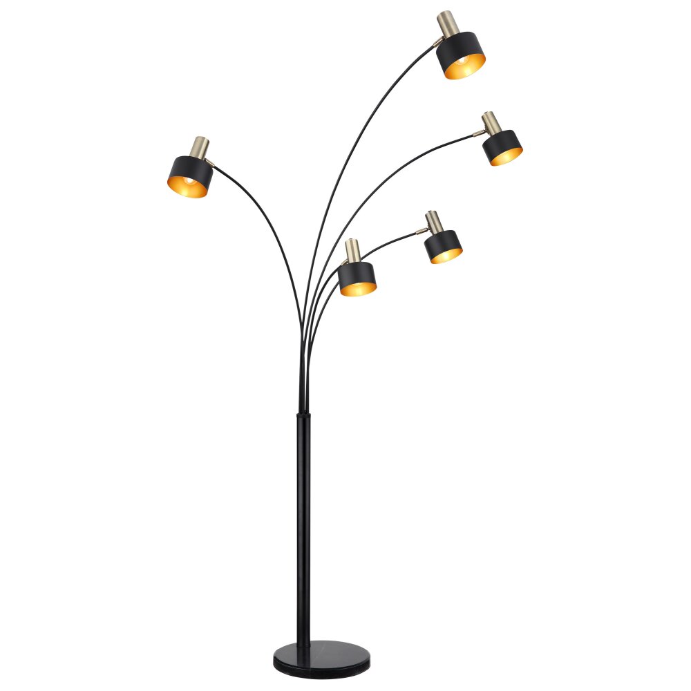 Globo SWINNI Stehleuchte Gold, Schwarz, 5-flammig main product photo